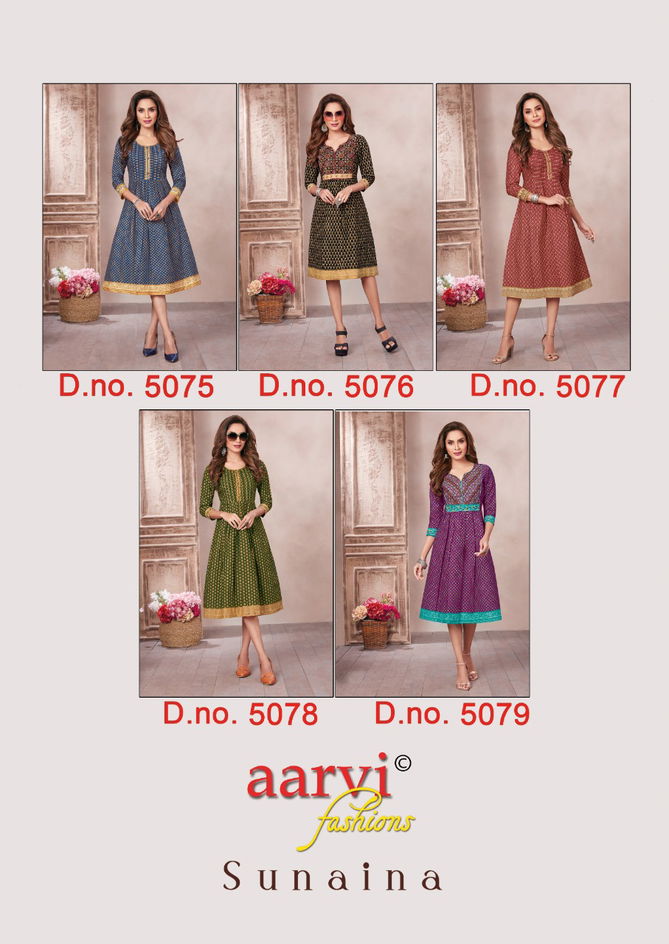 Aarvi Sunaina Vol 1 Regular Wear Wholesale Cotton Kurtis Catalog
